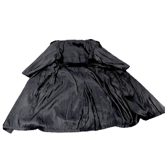 🧥🖤 BREM RAINWEAR Vintage Black Maxi Trench Coat | 3X‎ Belted Double-Breasted - Picture 4 of 6